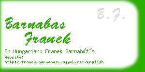 barnabas franek business card